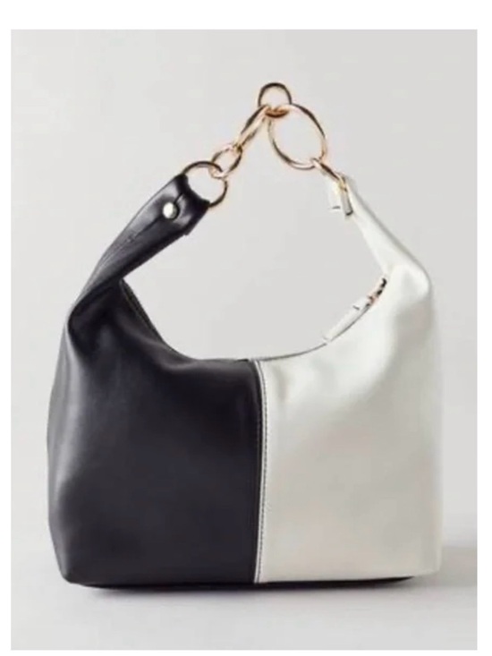 Urban Outfitters Handbags - Urban outfitters Two-Tone Black and White Shoulder Bag with Gold Ring Detail